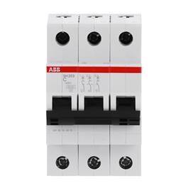 Mini interruptor SH203-C2, 3P, 2A, Curva C, ABB 2CDS213001R0024